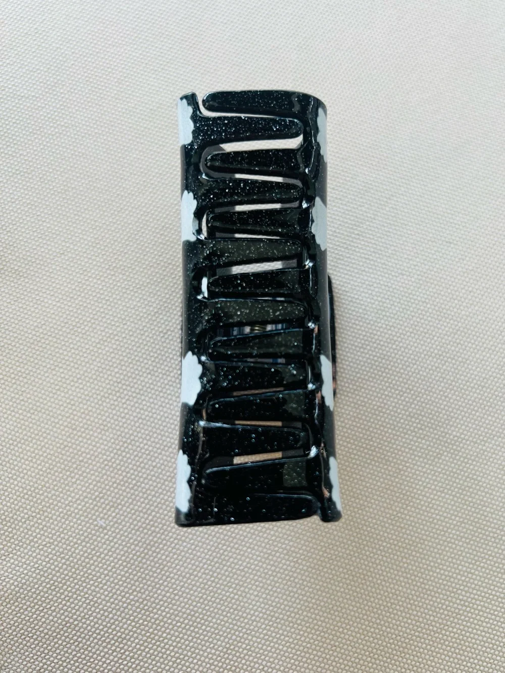 Black Ghost Print Hair Claw Clip